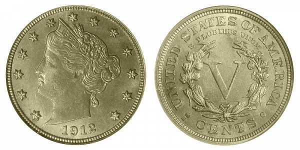 1912 S Liberty Head V Nickel 