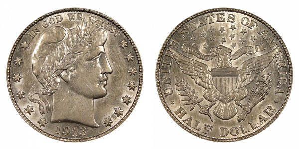 1913 Barber Silver Half Dollar 