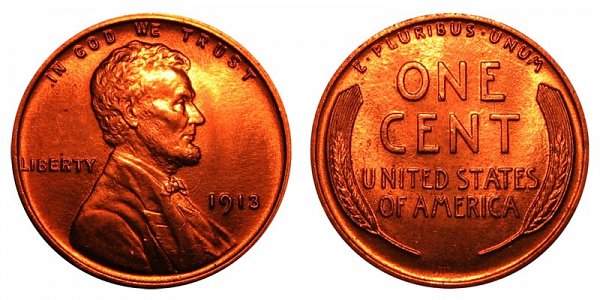 1913 Lincoln Wheat Cent Penny 