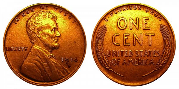 1914 D Lincoln Wheat Cent Penny 