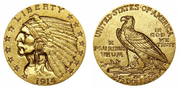1914 Indian Head $2.50 Gold Quarter Eagle - 2 1/2 Dollars 