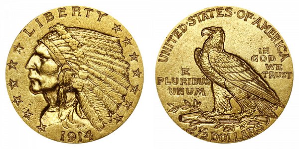 1914 Indian Head $2.50 Gold Quarter Eagle - 2 1/2 Dollars