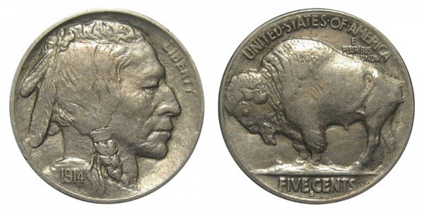 1914 S Indian Head Buffalo Nickel 