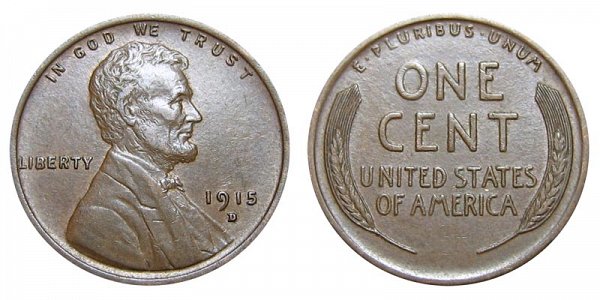 1915 D Lincoln Wheat Cent Penny