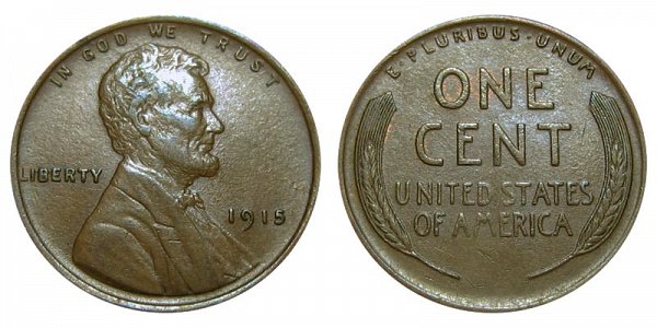 1915 Lincoln Wheat Cent Penny 