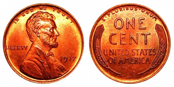 1917 Lincoln Wheat Cent Penny 