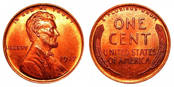 1917 Lincoln Wheat Cent Penny