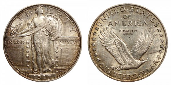 1917 S Type 1 Standing Liberty Quarter