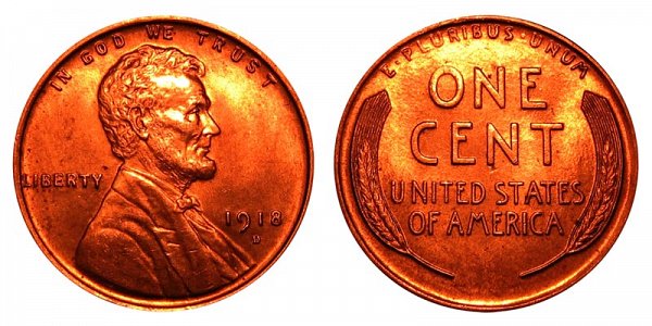 1918 D Lincoln Wheat Cent Penny 