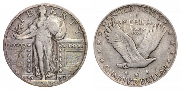 1918 S Standing Liberty Quarter