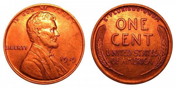 1919 D Lincoln Wheat Cent Penny 