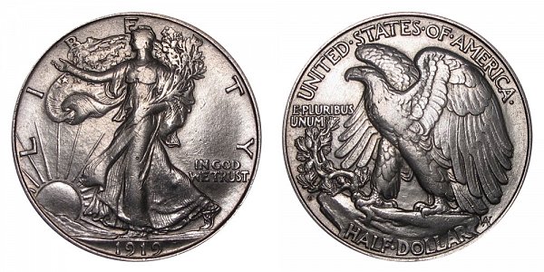 1919 D Walking Liberty Silver Half Dollar 