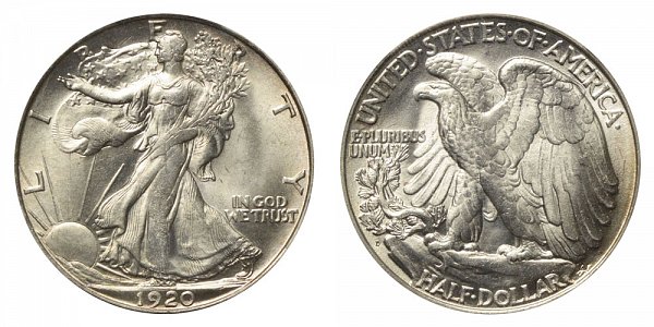 1920 D Walking Liberty Silver Half Dollar 