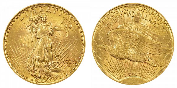 1920 Saint Gaudens $20 Gold Double Eagle - Twenty Dollars 