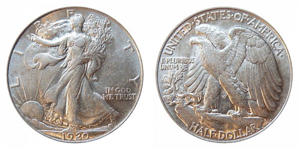 1920 Walking Liberty Silver Half Dollar 