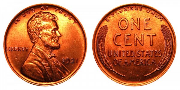1921 Lincoln Wheat Cent Penny 