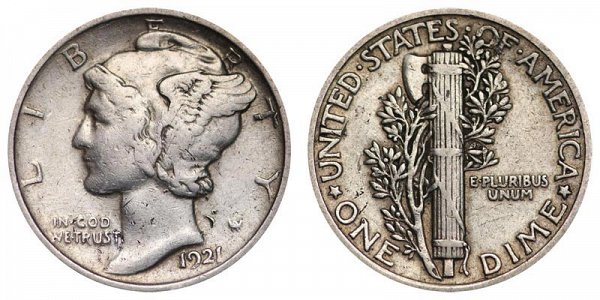1921 Silver Mercury Dime 