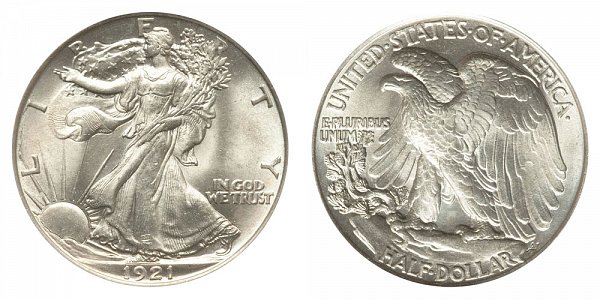 1921 Walking Liberty Silver Half Dollar