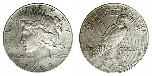 1922 High Relief Peace Silver Dollar 