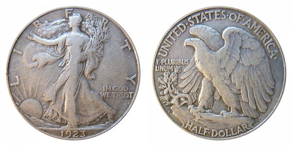 1923 S Walking Liberty Silver Half Dollar 