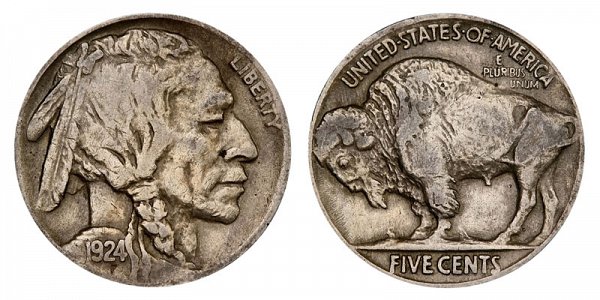 1924 Indian Head Buffalo Nickel 