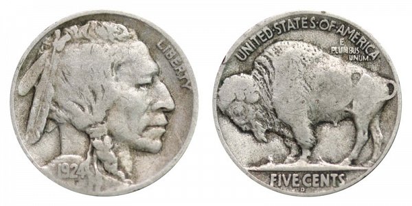 1924 D Indian Head Buffalo Nickel 