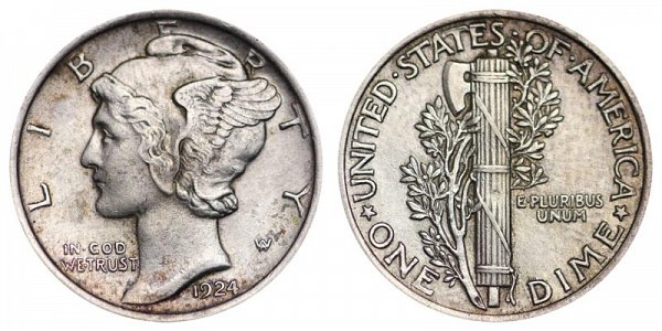1924 Silver Mercury Dime 