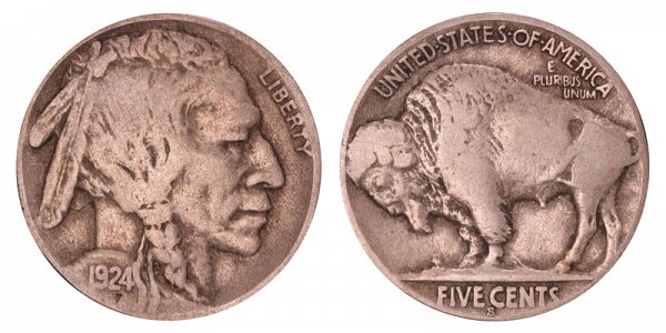1924 S Indian Head Buffalo Nickel 