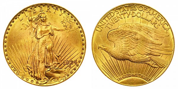 1924 Saint Gaudens $20 Gold Double Eagle - Twenty Dollars 