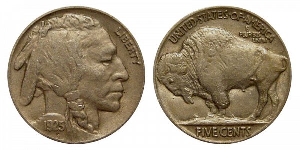 1925 Indian Head Buffalo Nickel 