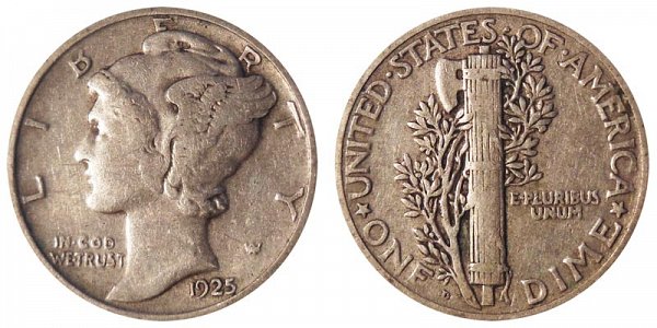 1925 D Silver Mercury Dime 