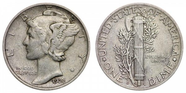 1926 D Silver Mercury Dime 