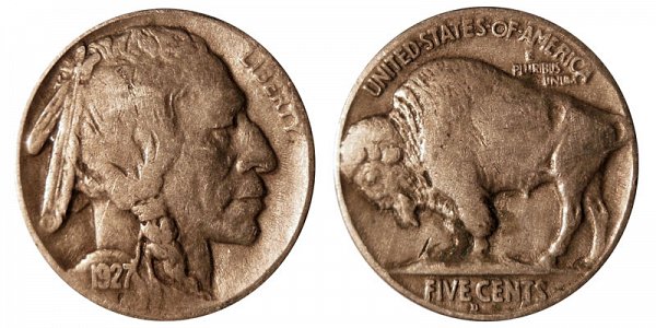 1927 D Indian Head Buffalo Nickel 
