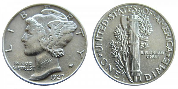 1927 D Silver Mercury Dime 