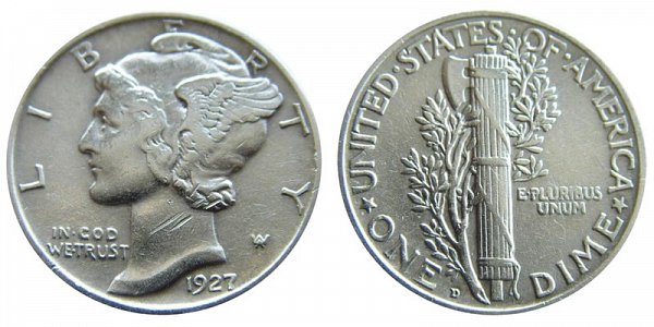 1927 D Silver Mercury Dime