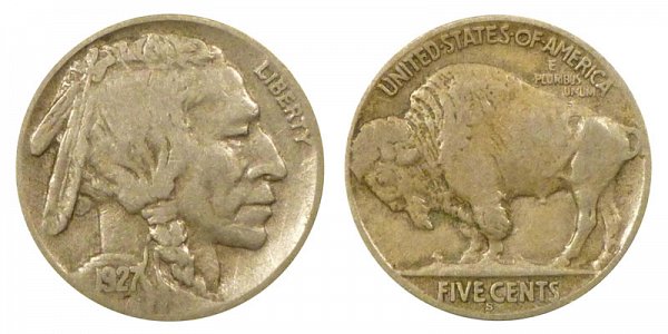 1927 S Indian Head Buffalo Nickel 