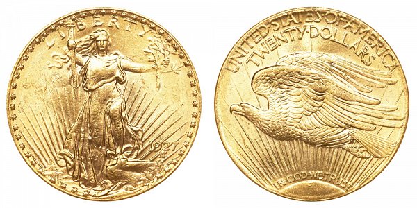 1927 S Saint Gaudens $20 Gold Double Eagle - Twenty Dollars