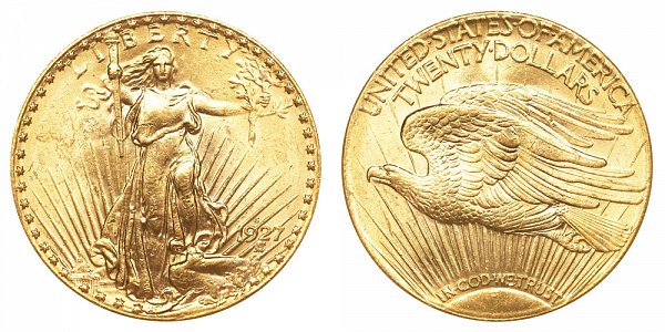 1927 S Saint Gaudens $20 Gold Double Eagle - Twenty Dollars 