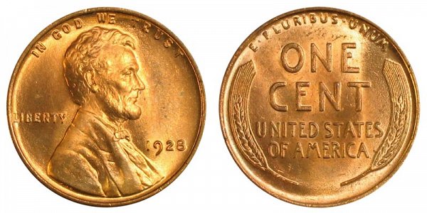 1928 Lincoln Wheat Cent Penny 