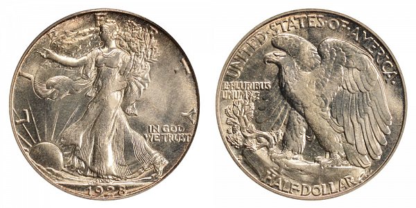 1928 S Walking Liberty Silver Half Dollar 