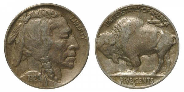 1929 D Indian Head Buffalo Nickel 