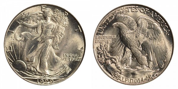 1929 D Walking Liberty Silver Half Dollar