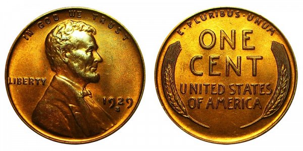 1929 S Lincoln Wheat Cent Penny 