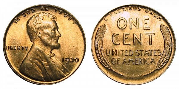 1930 Lincoln Wheat Cent Penny 