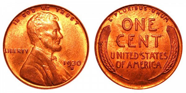 1930 S Lincoln Wheat Cent Penny 