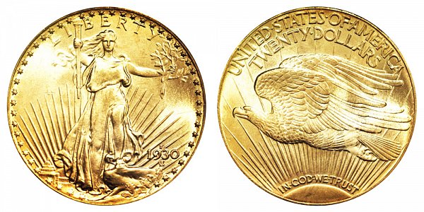 1930 S Saint Gaudens $20 Gold Double Eagle - Twenty Dollars 