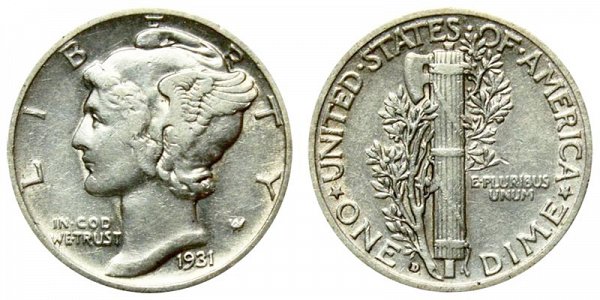 1931 D Silver Mercury Dime 