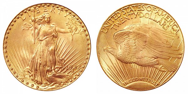 1932 Saint Gaudens $20 Gold Double Eagle - Twenty Dollars 