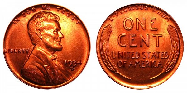 1934 D Lincoln Wheat Cent Penny 