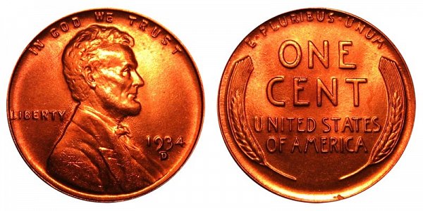 1934 D Lincoln Wheat Cent Penny